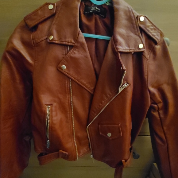 SOLD!! - Zara Leather Jacket Women's Size Large - Picture 3 of 4